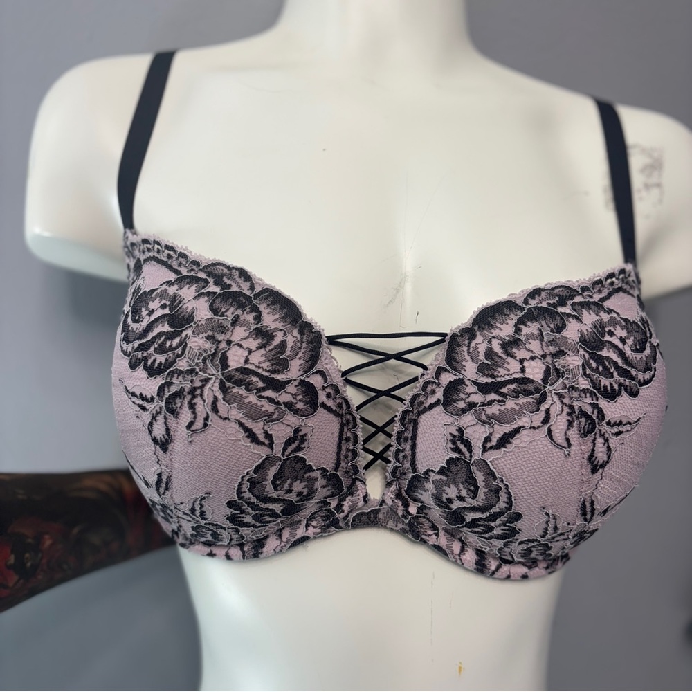 La SENZA Black and Pink Lace Bra
